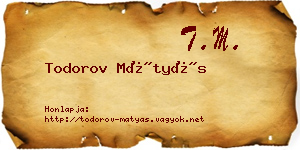 Todorov Mátyás névjegykártya