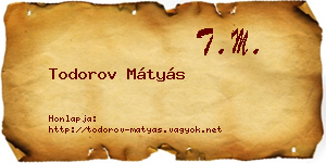 Todorov Mátyás névjegykártya